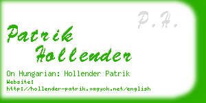 patrik hollender business card